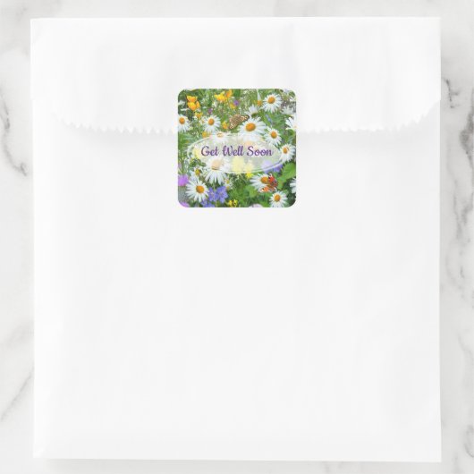 野草花が元気に迎える スクエアシール (バッグ)