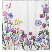 野草花カラフル園花 シャワーカーテン (正面)