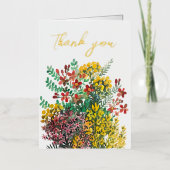 野草花サンキューカード 箔グリーティングカード (正面)
