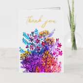 野草花サンキューカード 箔グリーティングカード (正面)