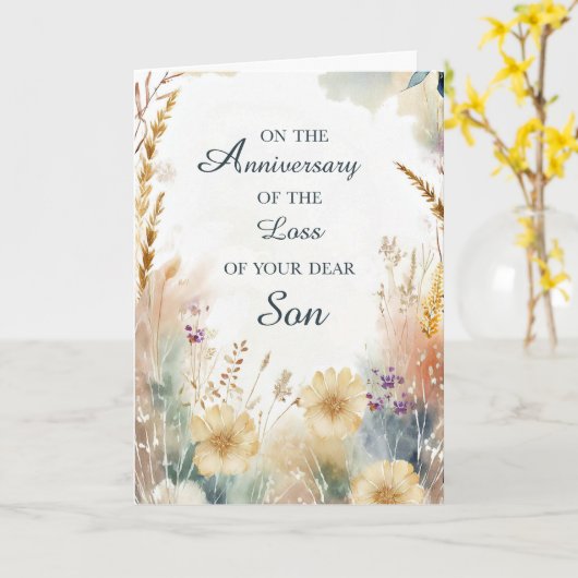 野草花息子を失う記念日 カード (黄色い花)