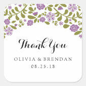 野草花 |結婚式の引き出物 スクエアシール (正面)