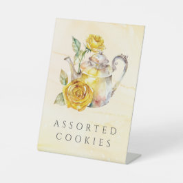 野草茶のパーティーの看板 台座サイン