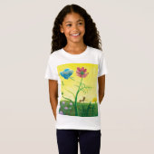 野草草地のアリと蝶Tシャツ Tシャツ (正面フル)