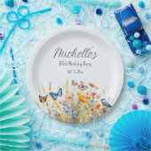 野草蝶の鳥サプライズ80th ペーパープレート (パーティー)