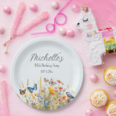 野草蝶の鳥サプライズ80th ペーパープレート (パーティー)