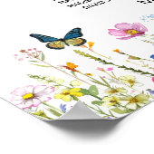 野草蝶17テーブル結婚の座席 ポスター (角)