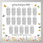 野草蝶17テーブル結婚の座席 ポスター (正面)