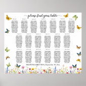 野草蝶19テーブル結婚の座席 ポスター (正面)