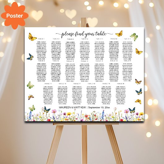 野草蝶20台結婚席 ポスター