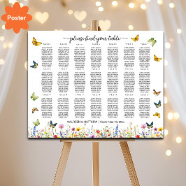 野草蝶21テーブル結婚の座席 ポスター