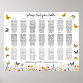 野草蝶21テーブル結婚の座席 ポスター (正面)