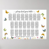 野草蝶22テーブル結婚の座席 ポスター (正面)