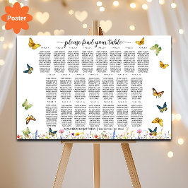 野草蝶22テーブル結婚の座席 ポスター