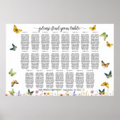 野草蝶23テーブル結婚の座席 ポスター (正面)