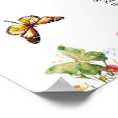 野草蝶23テーブル結婚の座席 ポスター (角)