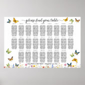 野草蝶25テーブル結婚の座席 ポスター (正面)