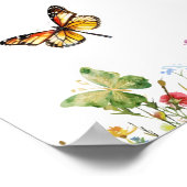 野草蝶26テーブル結婚の座席 ポスター (角)