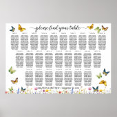 野草蝶26テーブル結婚の座席 ポスター (正面)