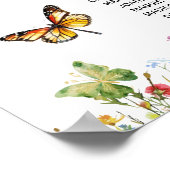 野草蝶27テーブル結婚の座席 ポスター (角)