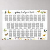 野草蝶27テーブル結婚の座席 ポスター (正面)