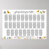 野草蝶29テーブル結婚の座席 ポスター (正面)