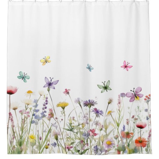 野草蝶 シャワーカーテン (正面)