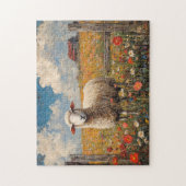 野草農場の羊素朴類 ジグソーパズル (縦)