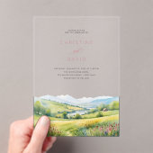 野草野と山素朴の結婚山 アクリル招待状 (インサイチュ (ポータブル))