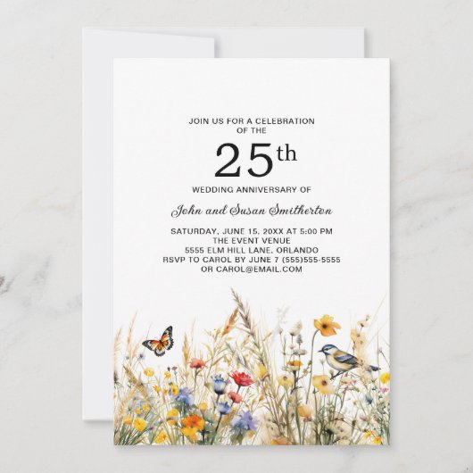 野草鳥蝶25周年 招待状 (正面)