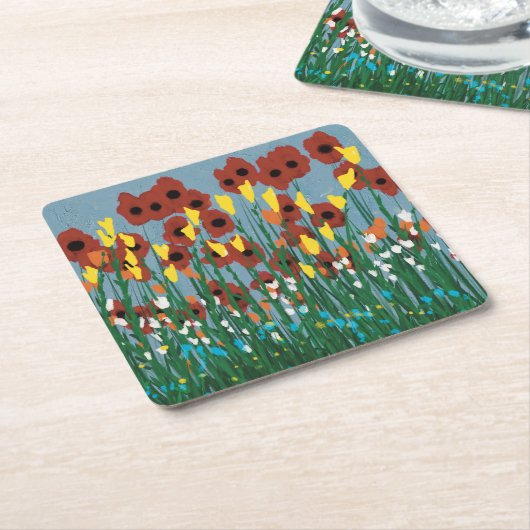 野草 スクエアペーパーコースター (アングル)