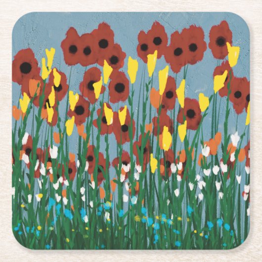 野草 スクエアペーパーコースター (正面)