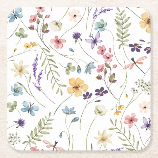 野草 スクエアペーパーコースター (正面)