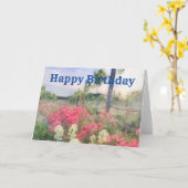 野草、ブドウ園、誕生日 カード (黄色い花)