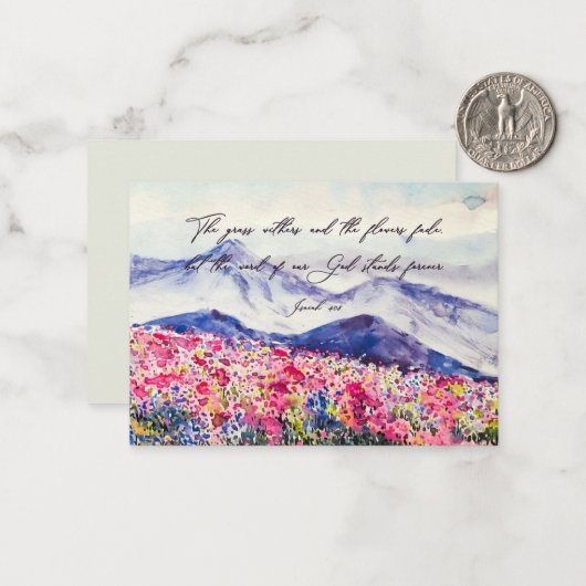 野草、神の御言葉が立つ ノートカード (正面/裏面インサイチュ)