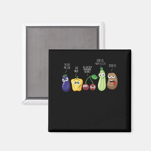 野菜おもしろいユーモアビーガン皮肉引用文 マグネット (正面/裏面)