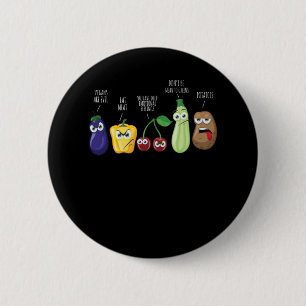 野菜おもしろいユーモアビーガン皮肉引用文 缶バッジ