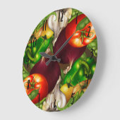 野菜およびハーブのオーガニックで自然な生鮮食品 ラージ壁時計 (傾斜)