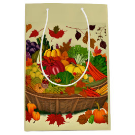 野菜がいっぱい入ったコルヌコピア ミディアムペーパーバッグ