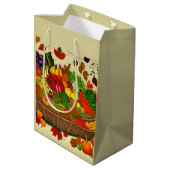 野菜がいっぱい入ったコルヌコピア ミディアムペーパーバッグ (裏面アングル)