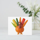 野菜で作られた感謝祭トルコ ポストカード (スタンド正面)