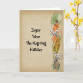 野菜とトンボを添えた感謝祭カード カード (黄色い花)