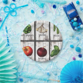 野菜とハーブのモダンなキッチンアート ペーパープレート (パーティー)