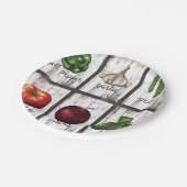 野菜とハーブのモダンなキッチンアート ペーパープレート (アングル)