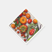 野菜とハーブの収穫 スタンダードカクテルナプキン (角)