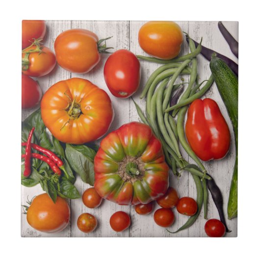 野菜とハーブの収穫 タイル (正面)