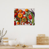 野菜とハーブの収穫 ポスター (キッチン)