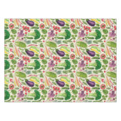 野菜とハーブの庭は白い上で収穫 テーブルクロス (正面(横))