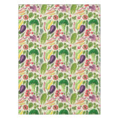 野菜とハーブの庭は白い上で収穫 テーブルクロス (正面)