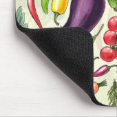 野菜とハーブの庭は白い上で収穫 マウスパッド (コーナー)